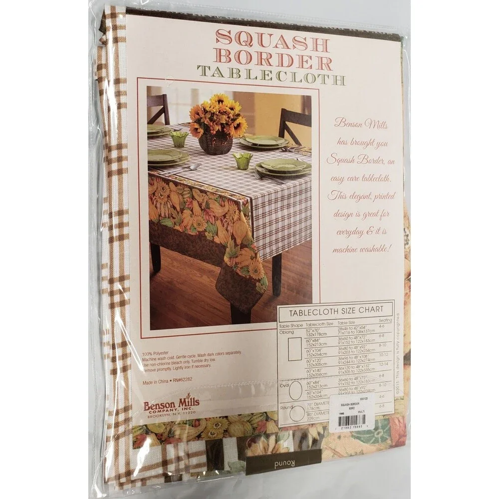 Printed Linen Tablecloth 60